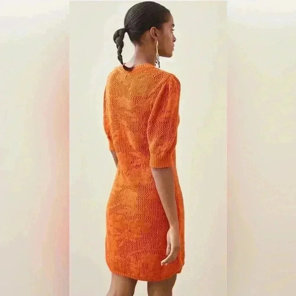 Anthropologie Maeve Pointelle Knit Mini Dress - Picture 2 of 5